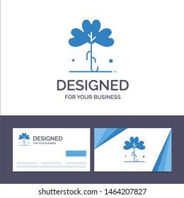 Creative Business Card and Logo template Clover, Green, Ireland, Irish, Plant Vector Illustration. Vector Icon Template background