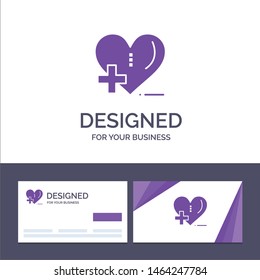 Creative Business Card and Logo template Love, HealthCare, Hospital, Heart Care Vector Illustration. Vector Icon Template background
