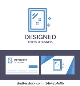 Creative Business Card and Logo template Door, Mirror, Cleaning, Wash Vector Illustration. Vector Icon Template background