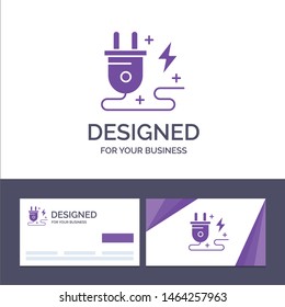 Creative Business Card and Logo template Energy, Plug, Power, Nature Vector Illustration. Vector Icon Template background