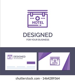 Creative Business Card and Logo template Hotel, Sign, Board, Location Vector Illustration. Vector Icon Template background