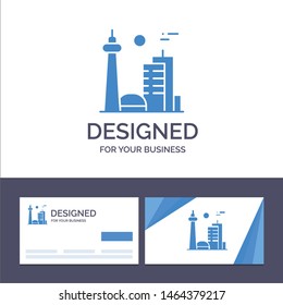 Creative Business Card and Logo template Building, Canada, City, Famous City, Toronto Vector Illustration. Vector Icon Template background