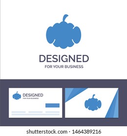 Creative Business Card and Logo template Cucurbit, Halloween, Pumpkin, Canada Vector Illustration. Vector Icon Template background