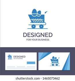 Creative Business Card and Logo template Cart, Trolley, Easter, Shopping Vector Illustration. Vector Icon Template background