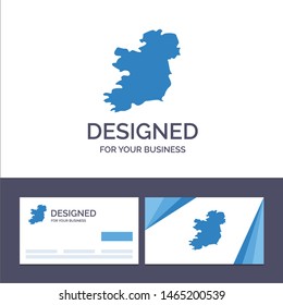 Creative Business Card and Logo template World, Map, Ireland Vector Illustration. Vector Icon Template background
