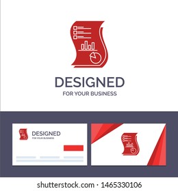 Creative Business Card and Logo template Audit, Analytics, Business, Data, Marketing, Paper, Report Vector Illustration. Vector Icon Template background