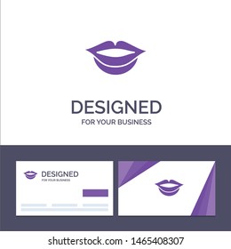 Creative Business Card and Logo template Lips, Girl Vector Illustration. Vector Icon Template background