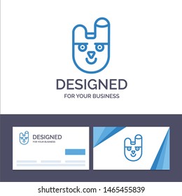 Creative Business Card and Logo template Animal, Bunny, Face, Rabbit Vector Illustration. Vector Icon Template background