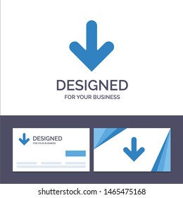 Creative Business Card and Logo template Arrow, Down, Direction, Download Vector Illustration. Vector Icon Template background
