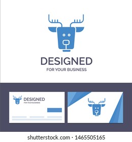 Creative Business Card and Logo template Alpine, Arctic, Canada, Reindeer Vector Illustration. Vector Icon Template background