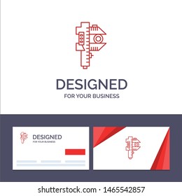Creative Business Card and Logo template measuring accuracy. Measure tiny vector Illustration. Vector Icon Template background
