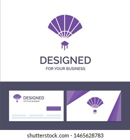 Creative Business Card and Logo template Fan, Hand, China, Chinese Vector Illustration. Vector Icon Template background