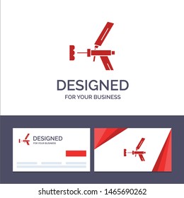 Creative Business Card and Logo template Foam gun, Building, Construction, Foam, Repair, Tool, Gun Vector Illustration. Vector Icon Template background