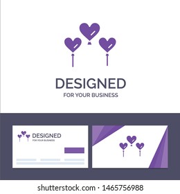 Creative Business Card and Logo template Heart, Balloon, Love Vector Illustration. Vector Icon Template background