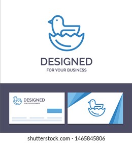 Creative Business Card and Logo template Duck, Egg, Easter Vector Illustration. Vector Icon Template background
