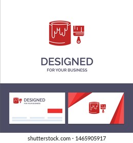 Creative Business Card and Logo template Brush, Bucket, Paint, Painting Vector Illustration. Vector Icon Template background