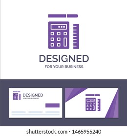 Creative Business Card and Logo template Pen, Calculator, Scale, Education Vector Illustration. Vector Icon Template background