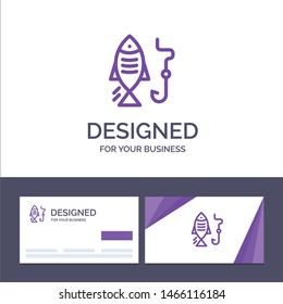 Creative Business Card and Logo template Fishing, Fish, Hook, Hunting Vector Illustration. Vector Icon Template background