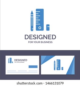 Creative Business Card and Logo template Education, Pen, Pencil, Scale Vector Illustration. Vector Icon Template background
