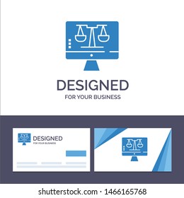 Creative Business Card and Logo template Digital Law Online, Computer, Technology, Screen Vector Illustration. Vector Icon Template background