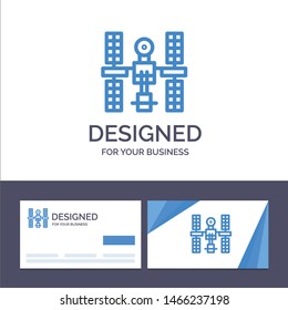 Creative Business Card and Logo template Complex, Orbital, Platform, Satellite, Space Vector Illustration. Vector Icon Template background