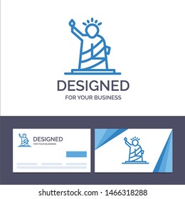 Creative Business Card and Logo template Landmarks, Liberty, Of, Statue, Usa Vector Illustration. Vector Icon Template background