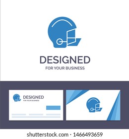 Creative Business Card and Logo template American, Equipment, Football, Helmet, Protective Vector Illustration. Vector Icon Template background