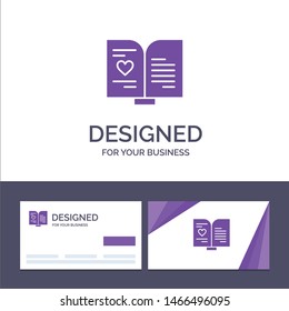 Creative Business Card and Logo template Book, Love, Heart, Wedding Vector Illustration. Vector Icon Template background