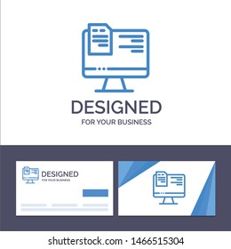 Creative Business Card and Logo template Computer, File, Education, Online Vector Illustration. Vector Icon Template background