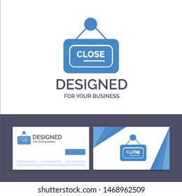 Creative Business Card and Logo template Marketing, Board, Sign, Close Vector Illustration. Vector Icon Template background