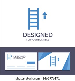 Creative Business Card and Logo template Ladder, Stair, Staircase, Arrow Vector Illustration. Vector Icon Template background