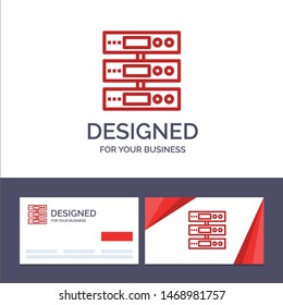Creative Business Card and Logo template Server, Data, Storage, Cloud, Files Vector Illustration. Vector Icon Template background