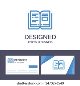 Creative Business Card and Logo template Book, Education, Knowledge, Text Vector Illustration. Vector Icon Template background