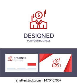 Creative Business Card and Logo template Businessman, Dollar, Man, Money Vector Illustration. Vector Icon Template background