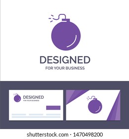 Creative Business Card and Logo template Bomb, Explosive, Explosion Vector Illustration. Vector Icon Template background
