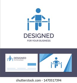 Creative Business Card and Logo template Exercise, Gym, Gymnastic, Health, Man Vector Illustration. Vector Icon Template background