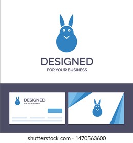 Creative Business Card and Logo template Bunny, Easter, Easter Bunny, Rabbit Vector Illustration. Vector Icon Template background