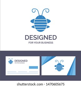 Creative Business Card and Logo template Bee Insect, Beetle, Bug, Ladybird, Ladybug Vector Illustration. Vector Icon Template background