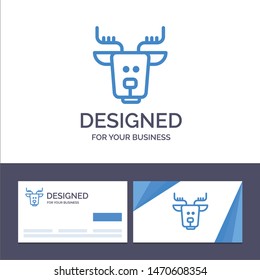 Creative Business Card and Logo template Alpine, Arctic, Canada, Reindeer Vector Illustration. Vector Icon Template background