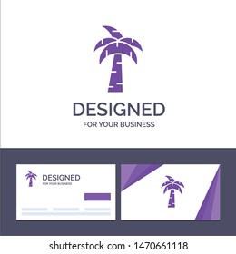 Creative Business Card and Logo template Palm, Tree, Brazil Vector Illustration. Vector Icon Template background