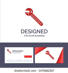 Creative Business Card and Logo template Wrench, Option, Tool, Spanner, Tool Vector Illustration. Vector Icon Template background