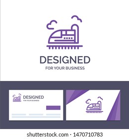 Creative Business Card and Logo template Bullet, Train, High, Speed Vector Illustration. Vector Icon Template background