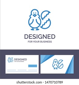 Creative Business Card and Logo template Egg, Chicken, Easter, Baby, Happy Vector Illustration. Vector Icon Template background