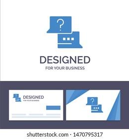 Creative Business Card and Logo template Job, Find, Laptop, Chat Vector Illustration. Vector Icon Template background