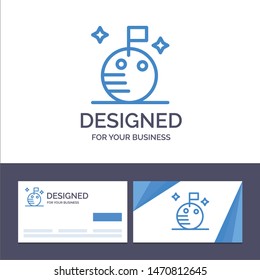 Creative Business Card and Logo template Flag, Moon, Space Vector Illustration. Vector Icon Template background