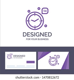Creative Business Card and Logo template Time, Love, Heart Vector Illustration. Vector Icon Template background