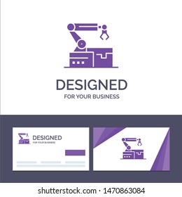 Creative Business Card and Logo template Automated, Robotic, Arm, Technology Vector Illustration. Vector Icon Template background