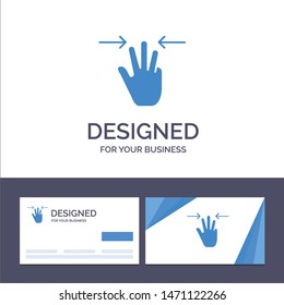 Creative Business Card and Logo template Gestures, Hand, Mobile, Three Fingers Vector Illustration. Vector Icon Template background