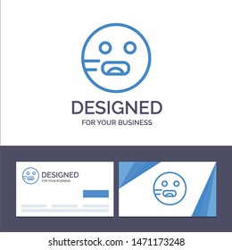 Creative Business Card and Logo template Emojis, Emoticon, Hungry, School Vector Illustration. Vector Icon Template background