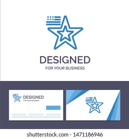 Creative Business Card and Logo template Star, American, Flag, Usa Vector Illustration. Vector Icon Template background